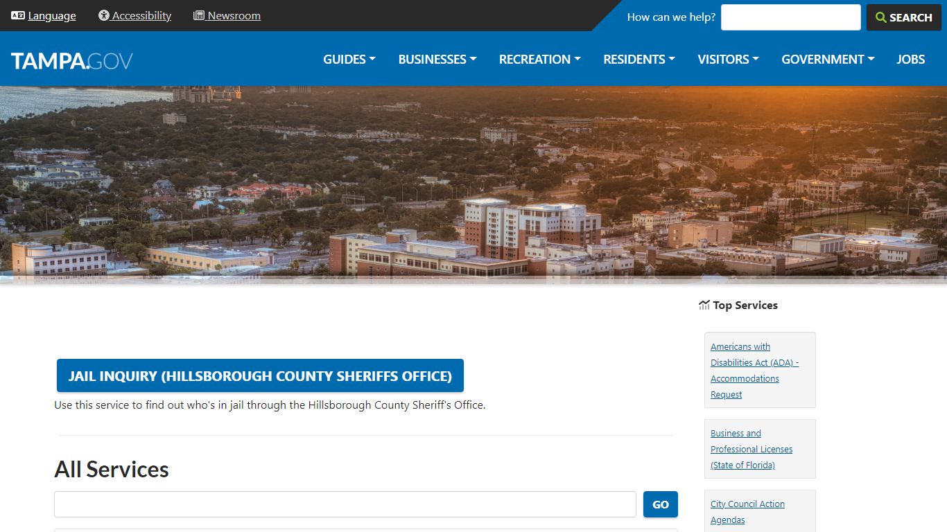 Jail Inquiry (Hillsborough County Sheriffs Office) | City of Tampa